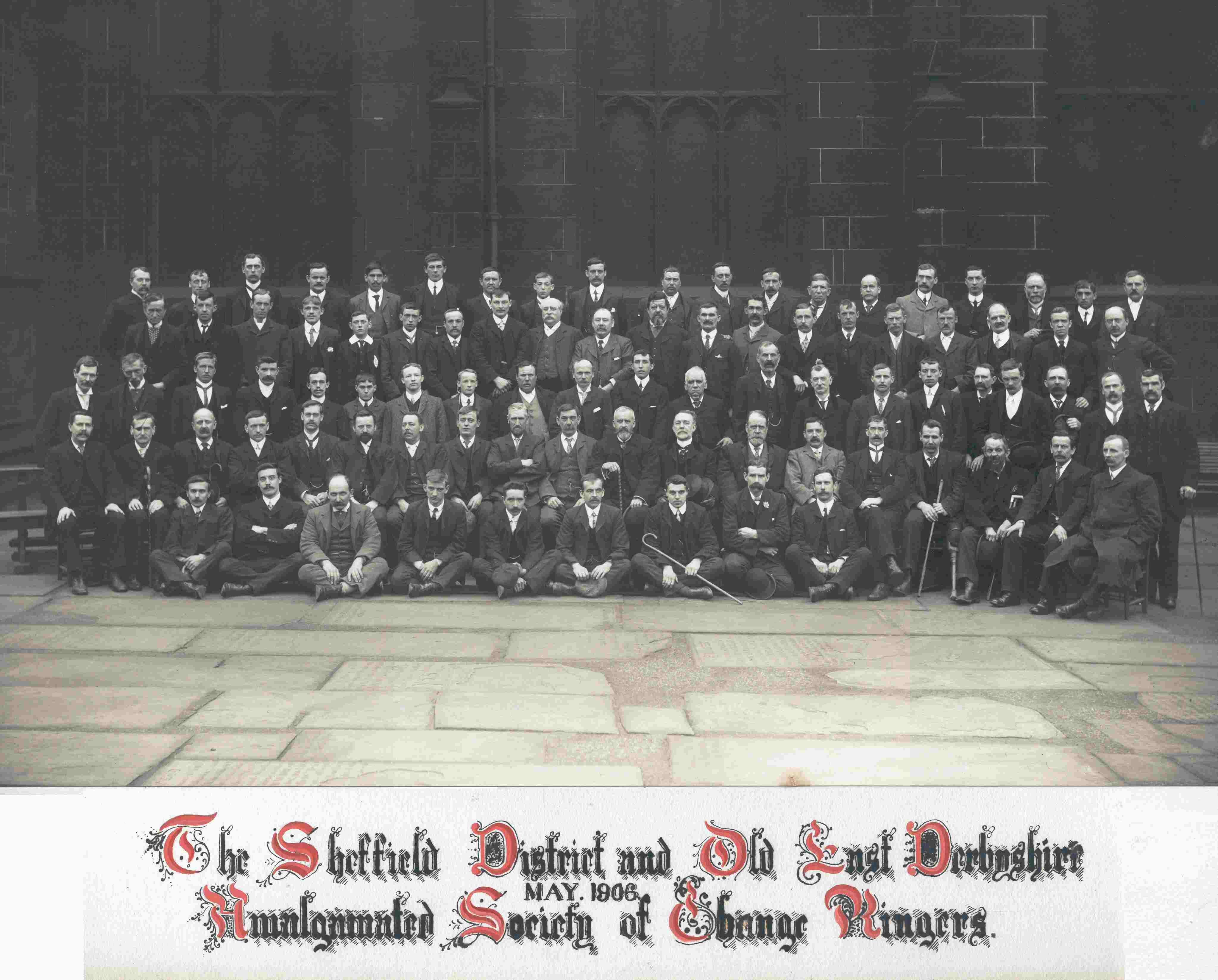 Picture: The Sheffield District & Old East Derbyshire Amalgamated Society of Change Ringers, May 1906